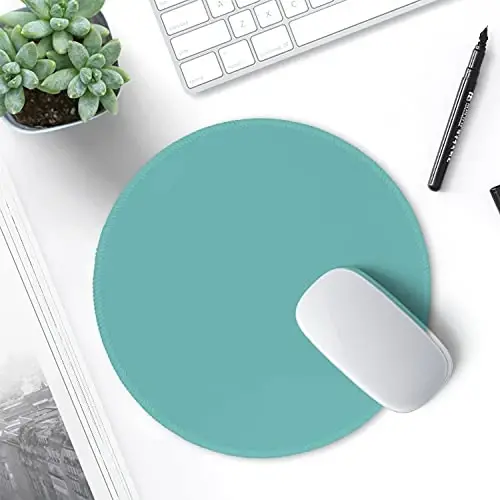 Hsurbtra Mouse Pad, Premium-Textured Small Round Mousepad 8.7 x 8.7 Inch Green, Stitched Edge Anti-Slip Waterproof Rubber Pretty Cute Computer Mat for Office Home Gaming Laptop Men Women Kids - 7