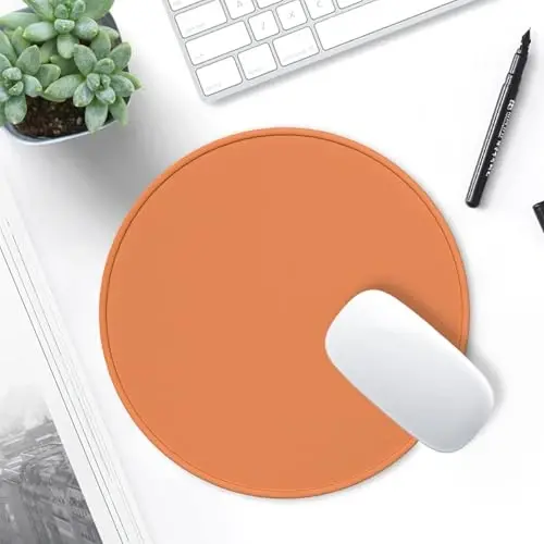 Hsurbtra Mouse Pad, Premium-Textured Kichik Dumaloq Mousepad 8.7 x 8.7 Dyumli Apelsin, Tikilgan Qirrali Sirpanishga Qarshi Suv o'tkazmaydigan Rezina Chiroyli Yoqimli Kompyuter Mat Ofis Uy O'yin Noutbuki Erkaklar Ayollar Bolalar uchun - 7