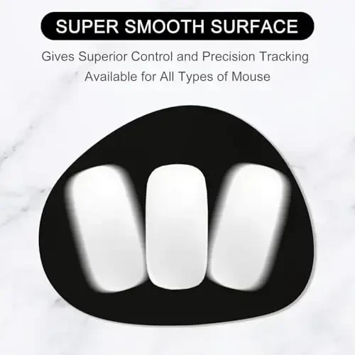 Hsurbtra Mouse Pad, Premium-Textured Small Oval Mousepad 8.7 x 7.1 Inch Black, Thick 3 mm Anti-Slip Waterproof Rubber Pretty Cute Computer Mat for Office Home Gaming Laptop Men Women Kids - 2