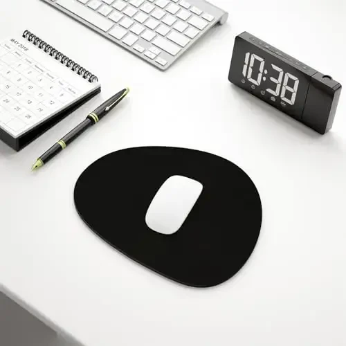 Hsurbtra Mouse Pad, Premium-Textured Small Oval Mousepad 8.7 x 7.1 Inch Black, Thick 3 mm Anti-Slip Waterproof Rubber Pretty Cute Computer Mat for Office Home Gaming Laptop Men Women Kids - 6