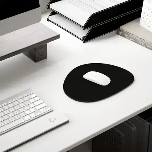 Hsurbtra Mouse Pad, Premium-Textured Small Oval Mousepad 8.7 x 7.1 Inch Black, Thick 3 mm Anti-Slip Waterproof Rubber Pretty Cute Computer Mat for Office Home Gaming Laptop Men Women Kids - 7