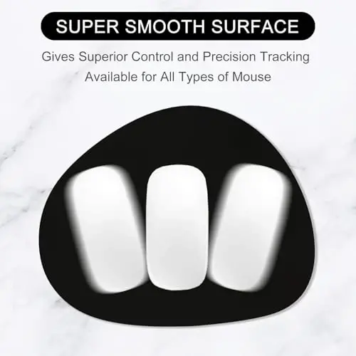 Hsurbtra Mouse Pad, Premium-Textured Small Oval Mousepad 8.7 x 7.1 Inch Black, Thick 3 mm Anti-Slip Waterproof Rubber Pretty Cute Computer Mat for Office Home Gaming Laptop Men Women Kids - 2