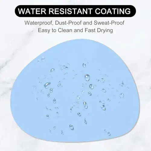 Hsurbtra Mouse Pad, Premium-Textured Small Oval Mousepad 8.7 x 7.1 Inch Blue, Thick 3 mm Anti-Slip Waterproof Rubber Pretty Cute Computer Mat for Office Home Gaming Laptop Men Women Kids - 4