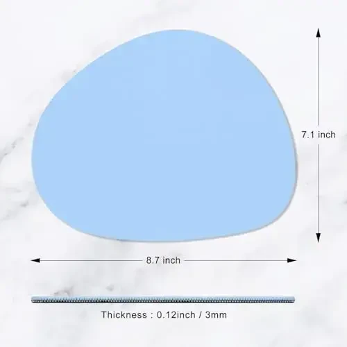 Hsurbtra Mouse Pad, Premium-Textured Small Oval Mousepad 8.7 x 7.1 Inch Blue, Thick 3 mm Anti-Slip Waterproof Rubber Pretty Cute Computer Mat for Office Home Gaming Laptop Men Women Kids - 5