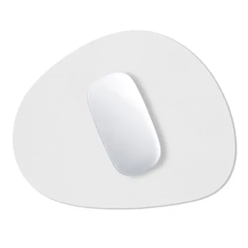 Hsurbtra Mouse Pad, Premium-Textured Small Oval Mousepad 8.7 x 7.1 Inch Gray, Thick 3 mm Anti-Slip Waterproof Rubber Pretty Cute Computer Mat for Office Home Gaming Laptop Men Women Kids - HSURBTRA