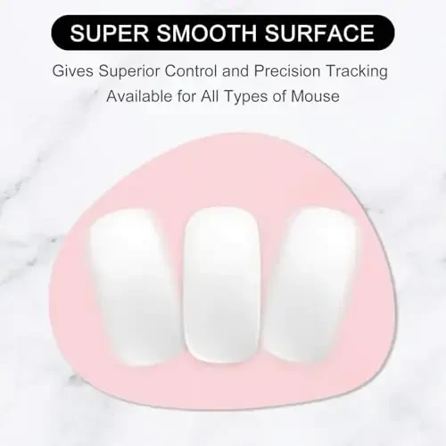 Hsurbtra Mouse Pad, Premium-Textured Small Oval Mousepad 8.7 x 7.1 Inch Pink, Thick 3 mm Anti-Slip Waterproof Rubber Pretty Cute Computer Mat for Office Home Gaming Laptop Men Women Kids - 2
