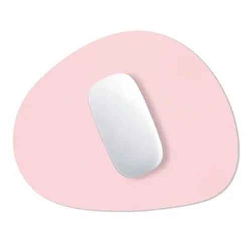 Hsurbtra Mouse Pad, Premium-Textured Small Oval Mousepad 8.7 x 7.1 Inch Pink, Thick 3 mm Anti-Slip Waterproof Rubber Pretty Cute Computer Mat for Office Home Gaming Laptop Men Women Kids - HSURBTRA