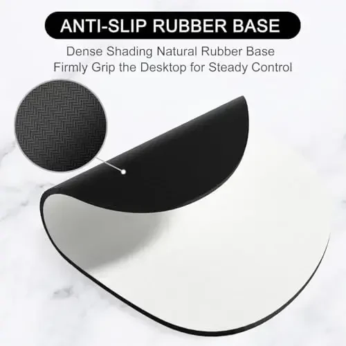 Hsurbtra Mouse Pad, Premium-Textured Small Oval Mousepad 8.7 x 7.1 Inch White, Thick 3 mm Anti-Slip Waterproof Rubber Pretty Cute Computer Mat for Office Home Gaming Laptop Men Women Kids - 3