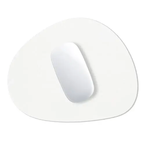 Hsurbtra Mouse Pad, Premium-Textured Small Oval Mousepad 8.7 x 7.1 Inch White, Thick 3 mm Anti-Slip Waterproof Rubber Pretty Cute Computer Mat for Office Home Gaming Laptop Men Women Kids 