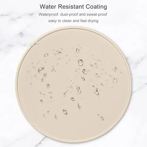 Hsurbtra Mouse Pad, Premium-Textured Small Round Mousepad 8.7 x 8.7 Inch Beige, Stitched Edge Anti-Slip Waterproof Rubber Pretty Cute Computer Mat for Office Home Gaming Laptop Men Women Kids - 6