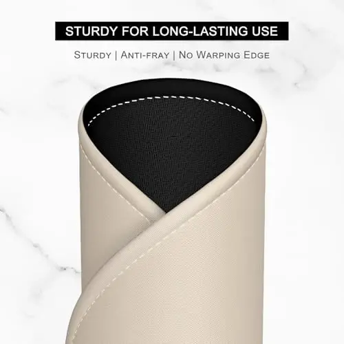 Hsurbtra Mouse Pad, Premium-Textured Small Round Mousepad 8.7 x 8.7 Inch Beige, Stitched Edge Anti-Slip Waterproof Rubber Pretty Cute Computer Mat for Office Home Gaming Laptop Men Women Kids - 3