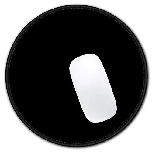Hsurbtra Mouse Pad, Premium-Textured Small Round Mousepad 8.7 x 8.7 Inch Black, Stitched Edge Anti-Slip Waterproof Rubber Mouse Mat, Pretty Cute Mouse Pad for Office Home Gaming Laptop Men Women Kids - HSURBTRA