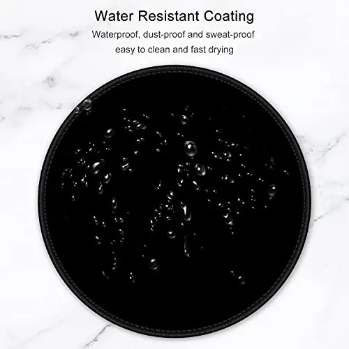 Hsurbtra Mouse Pad, Premium-Textured Small Round Mousepad 8.7 x 8.7 Inch Black, Stitched Edge Anti-Slip Waterproof Rubber Mouse Mat, Pretty Cute Mouse Pad for Office Home Gaming Laptop Men Women Kids - 5