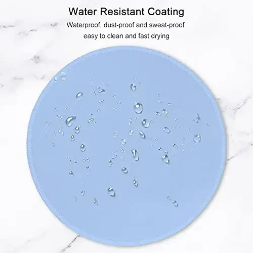 Hsurbtra Mouse Pad, Premium-Textured Small Round Mousepad 8.7 x 8.7 Inch Blue, Stitched Edge Anti-Slip Waterproof Rubber Pretty Cute Computer Mat for Office Home Gaming Laptop Men Women Kids - 6