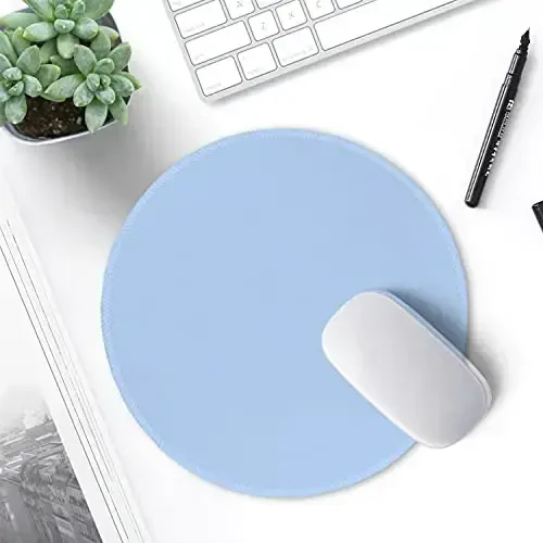 Hsurbtra Mouse Pad, Premium-Textured Small Round Mousepad 8.7 x 8.7 Inch Blue, Stitched Edge Anti-Slip Waterproof Rubber Pretty Cute Computer Mat for Office Home Gaming Laptop Men Women Kids - 7