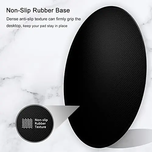 Hsurbtra Mouse Pad, Premium-Textured Small Round Mousepad 8.7 x 8.7 Inch Blue, Stitched Edge Anti-Slip Waterproof Rubber Pretty Cute Computer Mat for Office Home Gaming Laptop Men Women Kids - 4