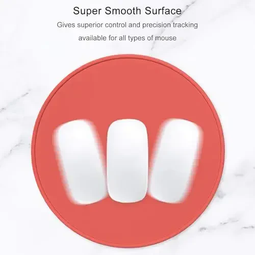 Hsurbtra Mouse Pad, Premium-Textured Small Round Mousepad 8.7 x 8.7 Inch Bright Red, Stitched Edge Anti-Slip Waterproof Rubber Pretty Cute Computer Mat for Office Home Gaming Laptop Men Women Kids - 3