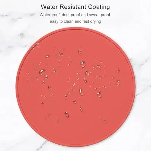 Hsurbtra Mouse Pad, Premium-Textured Small Round Mousepad 8.7 x 8.7 Inch Bright Red, Stitched Edge Anti-Slip Waterproof Rubber Pretty Cute Computer Mat for Office Home Gaming Laptop Men Women Kids - 6