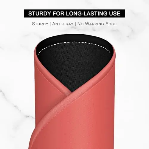 Hsurbtra Mouse Pad, Premium-Textured Small Round Mousepad 8.7 x 8.7 Inch Bright Red, Stitched Edge Anti-Slip Waterproof Rubber Pretty Cute Computer Mat for Office Home Gaming Laptop Men Women Kids - 3