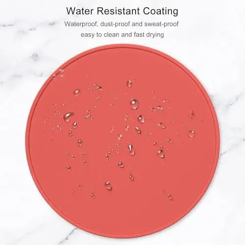 Hsurbtra Mouse Pad, Premium-Textured Small Round Mousepad 8.7 x 8.7 Inch Bright Red, Stitched Edge Anti-Slip Waterproof Rubber Pretty Cute Computer Mat for Office Home Gaming Laptop Men Women Kids - 5