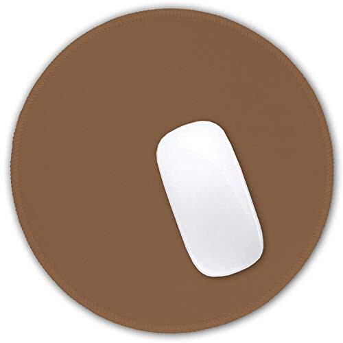 Hsurbtra Mouse Pad, Premium-Textured Small Round Mousepad 8.7 x 8.7 Inch Brown, Stitched Edge Anti-Slip Waterproof Rubber Mouse Mat, Pretty Cute Mouse Pad for Office Home Gaming Laptop Men Women Kids - 1