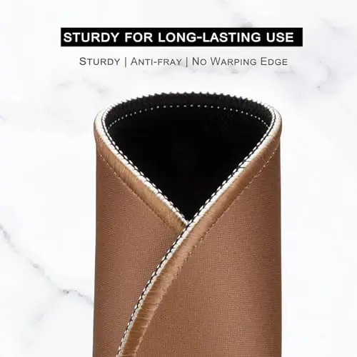 Hsurbtra Mouse Pad, Premium-Textured Small Round Mousepad 8.7 x 8.7 Inch Brown, Stitched Edge Anti-Slip Waterproof Rubber Mouse Mat, Pretty Cute Mouse Pad for Office Home Gaming Laptop Men Women Kids - 4