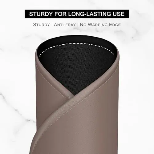 Hsurbtra Mouse Pad, Premium-Textured Small Round Mousepad 8.7 x 8.7 Inch Dark Brown, Stitched Edge Anti-Slip Waterproof Rubber Pretty Cute Computer Mat for Office Home Gaming Laptop Men Women Kids - 4