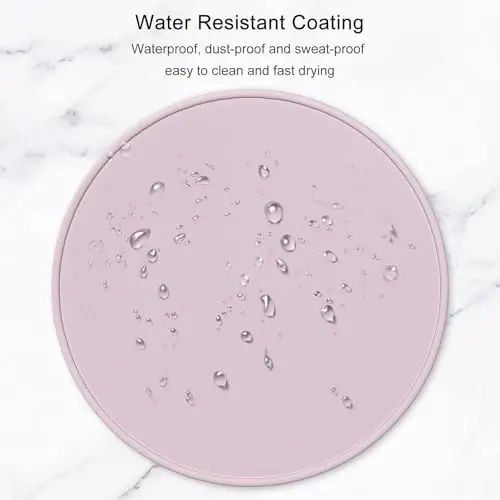 Hsurbtra Mouse Pad, Premium-Textured Small Round Mousepad 8.7 x 8.7 Inch Dark Pink, Stitched Edge Anti-Slip Waterproof Rubber Pretty Cute Computer Mat for Office Home Gaming Laptop Men Women Kids - 5