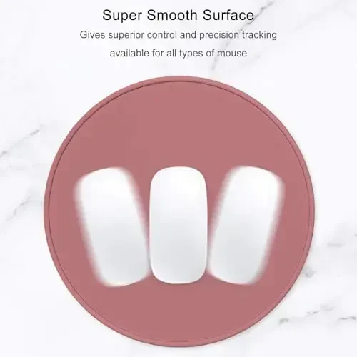 Hsurbtra Mouse Pad, Premium-Textured Small Round Mousepad 8.7 x 8.7 Inch Dark Red, Stitched Edge Anti-Slip Waterproof Rubber Pretty Cute Computer Mat for Office Home Gaming Laptop Men Women Kids - 3