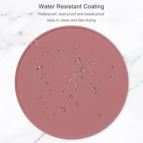 Hsurbtra Mouse Pad, Premium-Textured Small Round Mousepad 8.7 x 8.7 Inch Dark Red, Stitched Edge Anti-Slip Waterproof Rubber Pretty Cute Computer Mat for Office Home Gaming Laptop Men Women Kids - 6