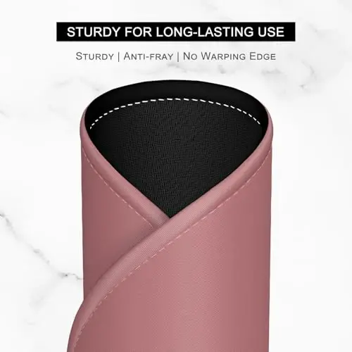 Hsurbtra Mouse Pad, Premium-Textured Small Round Mousepad 8.7 x 8.7 Inch Dark Red, Stitched Edge Anti-Slip Waterproof Rubber Pretty Cute Computer Mat for Office Home Gaming Laptop Men Women Kids - 3