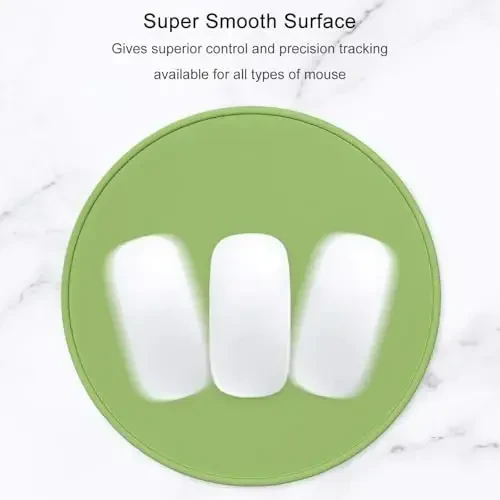 Hsurbtra Mouse Pad, Premium-Textured Small Round Mousepad 8.7 x 8.7 Inch Grass Green, Stitched Edge Anti-Slip Waterproof Rubber Pretty Cute Computer Mat for Office Home Gaming Laptop Men Women Kids - 3