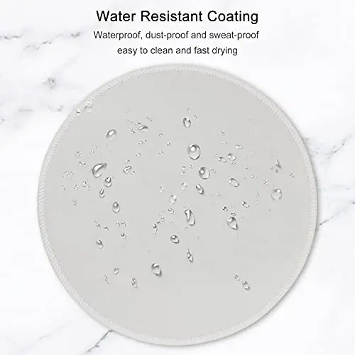 Hsurbtra Mouse Pad, Premium-Textured Small Round Mousepad 8.7 x 8.7 Inch Gray, Stitched Edge Anti-Slip Waterproof Rubber Pretty Cute Computer Mat for Office Home Gaming Laptop Men Women Kids - 5