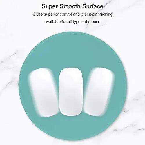 Hsurbtra Mouse Pad, Premium-Textured Small Round Mousepad 8.7 x 8.7 Inch Green, Stitched Edge Anti-Slip Waterproof Rubber Pretty Cute Computer Mat for Office Home Gaming Laptop Men Women Kids - 3