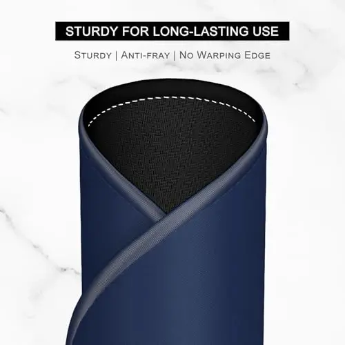 Hsurbtra Mouse Pad, Premium-Textured Small Round Mousepad 8.7 x 8.7 Inch Navy Blue, Stitched Edge Anti-Slip Waterproof Rubber Pretty Cute Computer Mat for Office Home Gaming Laptop Men Women Kids - 3