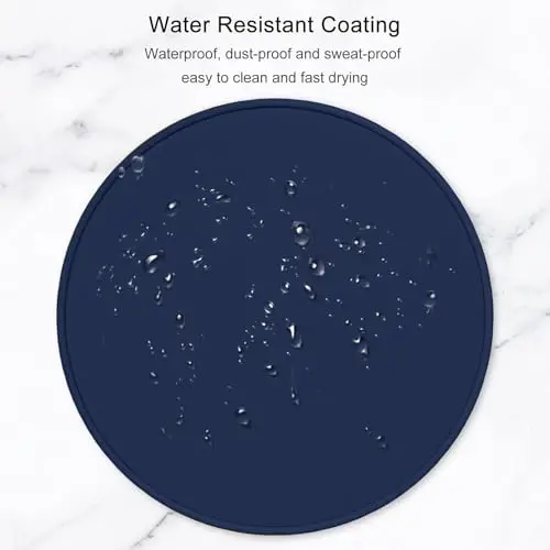 Hsurbtra Mouse Pad, Premium-Textured Small Round Mousepad 8.7 x 8.7 Inch Navy Blue, Stitched Edge Anti-Slip Waterproof Rubber Pretty Cute Computer Mat for Office Home Gaming Laptop Men Women Kids - 5