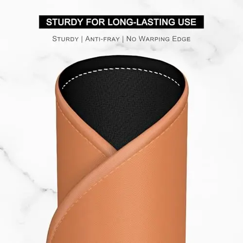 Hsurbtra Mouse Pad, Premium-Textured Small Round Mousepad 8.7 x 8.7 Inch Orange, Stitched Edge Anti-Slip Waterproof Rubber Pretty Cute Computer Mat for Office Home Gaming Laptop Men Women Kids - 3