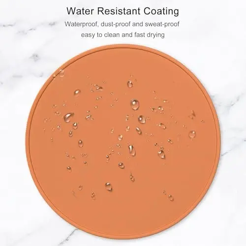 Hsurbtra Mouse Pad, Premium-Textured Small Round Mousepad 8.7 x 8.7 Inch Orange, Stitched Edge Anti-Slip Waterproof Rubber Pretty Cute Computer Mat for Office Home Gaming Laptop Men Women Kids - 5