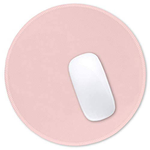 Hsurbtra Mouse Pad, Premium-Textured Small Round Mousepad 8.7 x 8.7 Inch Pink, Stitched Edge Anti-Slip Waterproof Rubber Mouse Mat, Pretty Cute Mouse Pad for Office Home Gaming Laptop Men Women Kids - 1