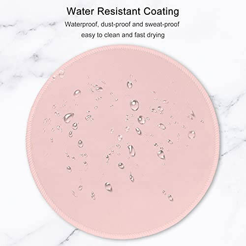 Hsurbtra Mouse Pad, Premium-Textured Small Round Mousepad 8.7 x 8.7 Inch Pink, Stitched Edge Anti-Slip Waterproof Rubber Mouse Mat, Pretty Cute Mouse Pad for Office Home Gaming Laptop Men Women Kids - 6