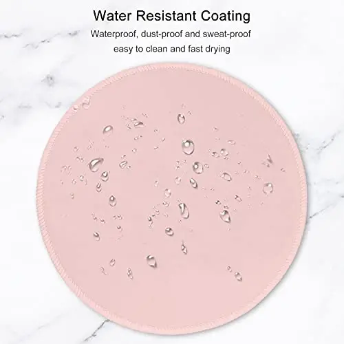 Hsurbtra Mouse Pad, Premium-Textured Small Round Mousepad 8.7 x 8.7 Inch Pink, Stitched Edge Anti-Slip Waterproof Rubber Mouse Mat, Pretty Cute Mouse Pad for Office Home Gaming Laptop Men Women Kids - 5