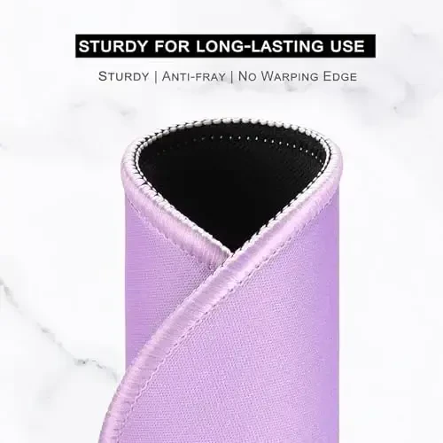 Hsurbtra Mouse Pad, Premium-Textured Small Round Mousepad 8.7 x 8.7 Inch Purple, Stitched Edge Anti-Slip Waterproof Rubber Pretty Cute Computer Mat for Office Home Gaming Laptop Men Women Kids - 4