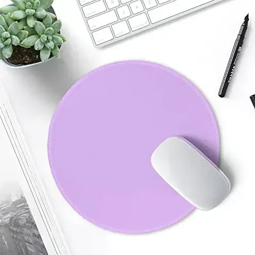 Hsurbtra Mouse Pad, Premium-Textured Small Round Mousepad 8.7 x 8.7 Inch Purple, Stitched Edge Anti-Slip Waterproof Rubber Pretty Cute Computer Mat for Office Home Gaming Laptop Men Women Kids - 7