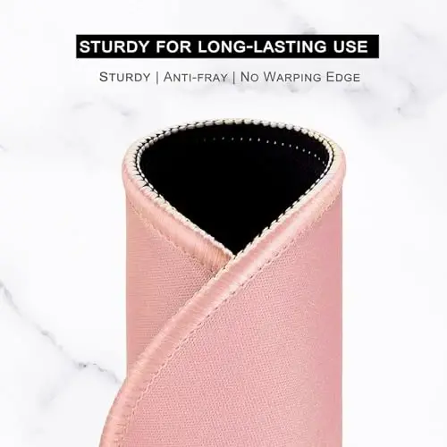 Hsurbtra Mouse Pad, Premium-Textured Small Round Mousepad 8.7 x 8.7 Inch Warm Pink, Stitched Edge Anti-Slip Waterproof Rubber Pretty Cute Computer Mat for Office Home Gaming Laptop Men Women Kids - 3