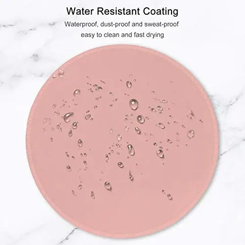 Hsurbtra Mouse Pad, Premium-Textured Small Round Mousepad 8.7 x 8.7 Inch Warm Pink, Stitched Edge Anti-Slip Waterproof Rubber Pretty Cute Computer Mat for Office Home Gaming Laptop Men Women Kids - 5