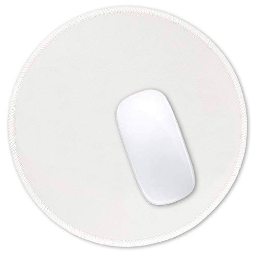 Hsurbtra Mouse Pad, Premium-Textured Small Round Mousepad 8.7 x 8.7 Inch White, Stitched Edge Anti-Slip Waterproof Rubber Mouse Mat, Pretty Cute Mouse Pad for Office Home Gaming Laptop Men Women Kids - 1