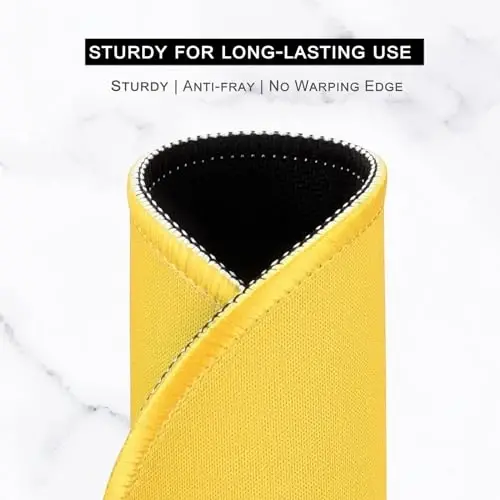 Hsurbtra Mouse Pad, Premium-Textured Small Round Mousepad 8.7 x 8.7 Inch Yellow, Stitched Edge Anti-slip Waterproof Rubber Mouse Mat, Pretty Cute Mouse Pad for Office Home Gaming Laptop Men Women Kids - 4