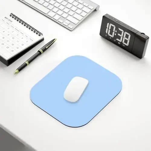 Hsurbtra Mouse Pad, Premium-Textured Small Square Mousepad 8 x 9 Inch Blue, Thick 3 mm Anti-Slip Waterproof Rubber Pretty Cute Computer Mat for Office Home Gaming Laptop Men Women Kids - 6