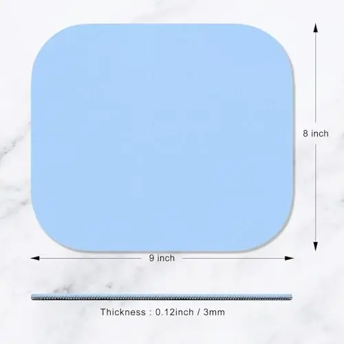 Hsurbtra Mouse Pad, Premium-Textured Small Square Mousepad 8 x 9 Inch Blue, Thick 3 mm Anti-Slip Waterproof Rubber Pretty Cute Computer Mat for Office Home Gaming Laptop Men Women Kids - 5