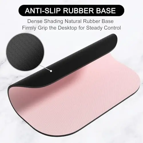 Hsurbtra Mouse Pad, Premium-Textured Small Square Mousepad 8 x 9 Inch Pink, Thick 3 mm Anti-Slip Waterproof Rubber Pretty Cute Computer Mat for Office Home Gaming Laptop Men Women Kids - 3